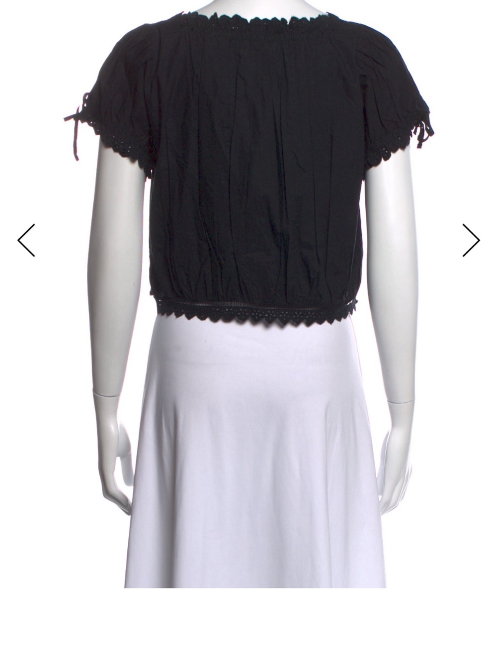 Doen Black Eyelet Peasant Blouse Nera Top - Picture 3 of 5